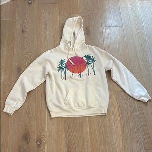 Billabong Cream Hoodie with Palm Tree Design